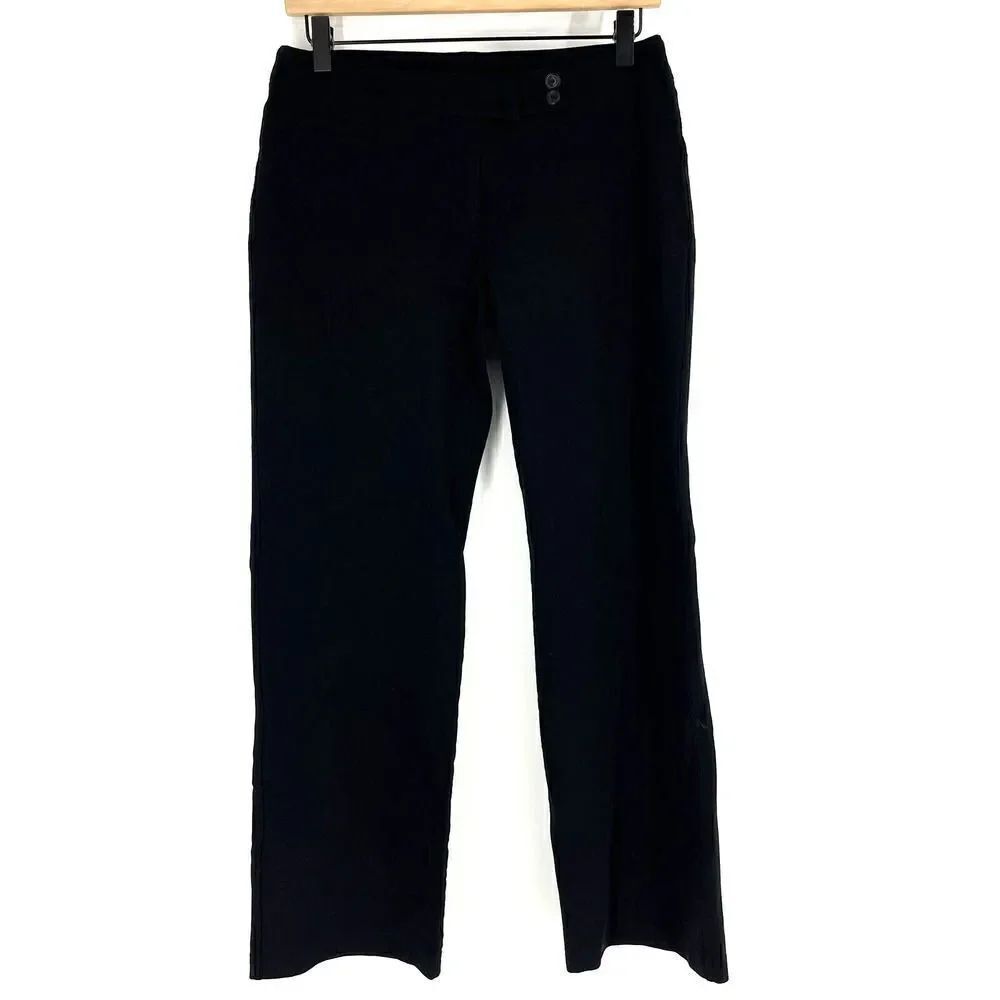 Eileen Fisher Pants Size Small Petite Black Ponte Knit Bootcut Stretch Rayon